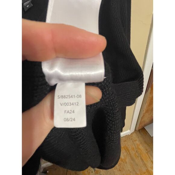 Athleta 3X merino wool blend pullover ribbed V-neck black sweater - Picture 7 of 7